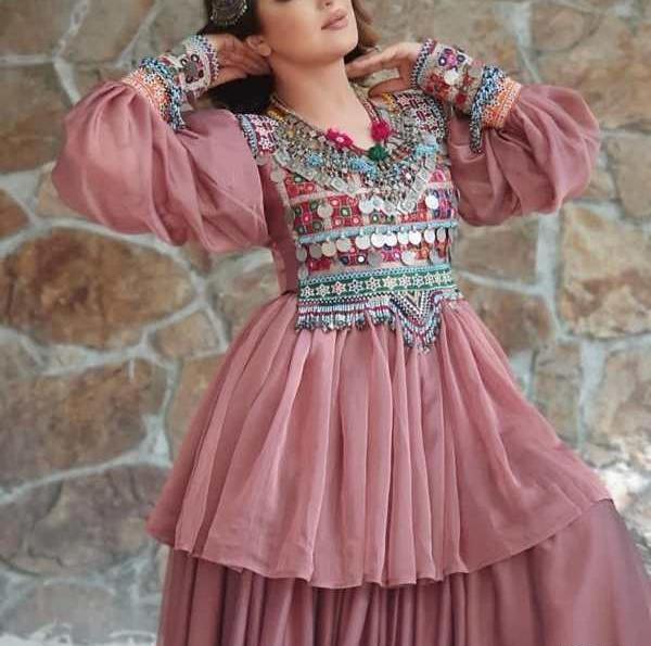 عکس مجلسی لباس افغانی چرمه دوزی