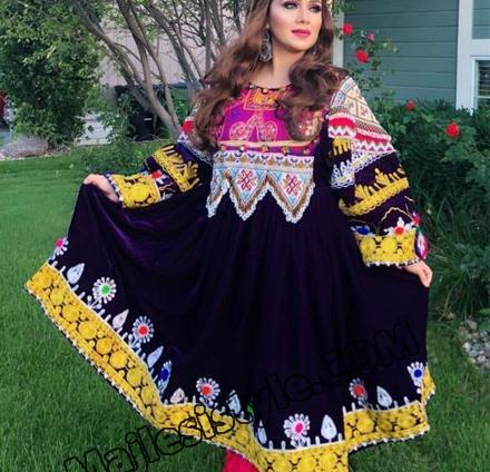 عکس لباس مجلسی کوتاه افغانی