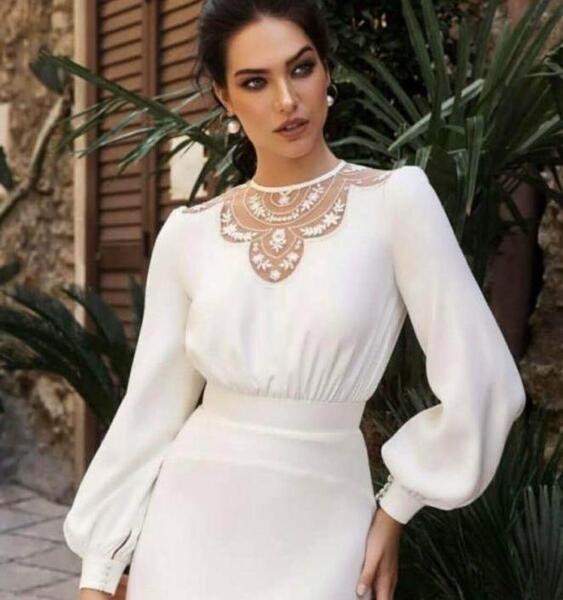 عکس لباس مجلسی زنانه آستین حریر