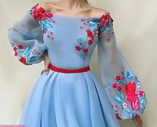 عکس لباس مجلسی زنانه آستین حریر