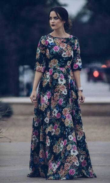عکس لباس مجلسی زنانه حریر گلدار