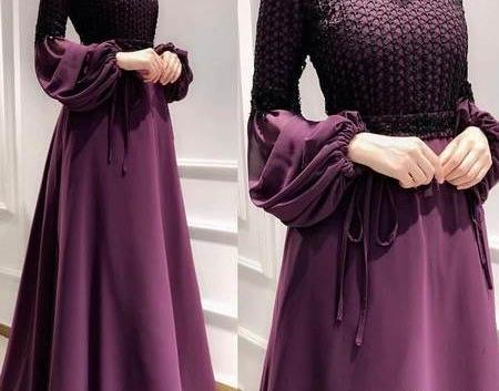 عکس لباس مجلسی بلند پوشیده ترکی