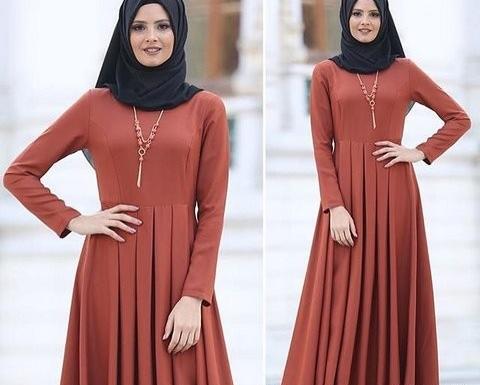عکس لباس مجلسی بلند پوشیده ترکی