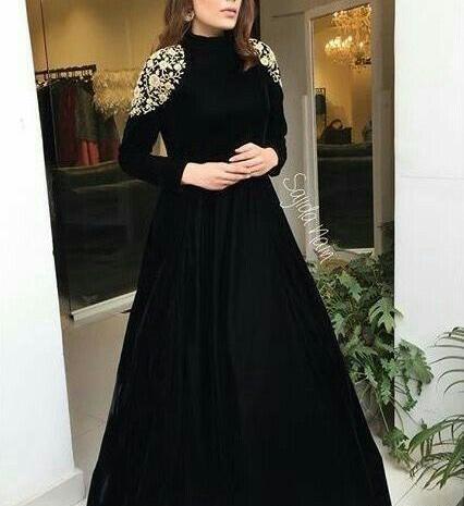 عکس لباس مجلسی بلند پوشیده ترکی
