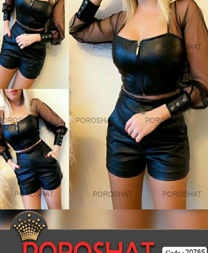 عکس لباس مجلسی کوتاه چرم