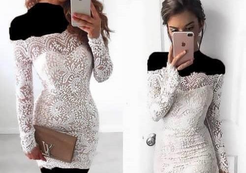 عکس لباس مجلسی کوتاه کار شده