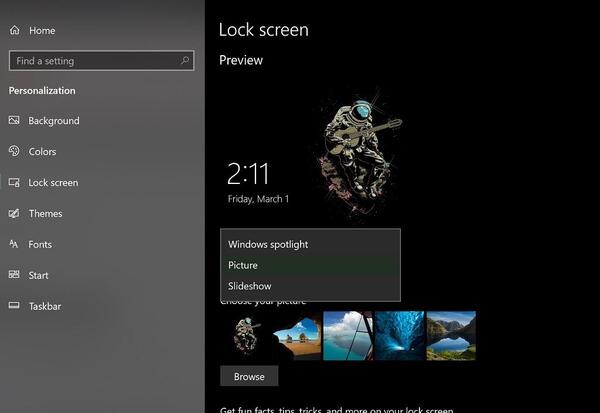 عکس های lock screen ویندوز 10