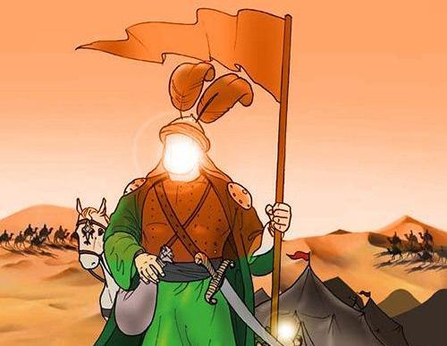 عکس امام حسین در میانه جنگ