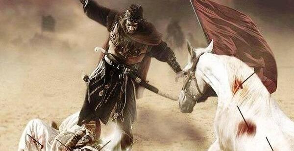 عکس امام حسین در میانه جنگ