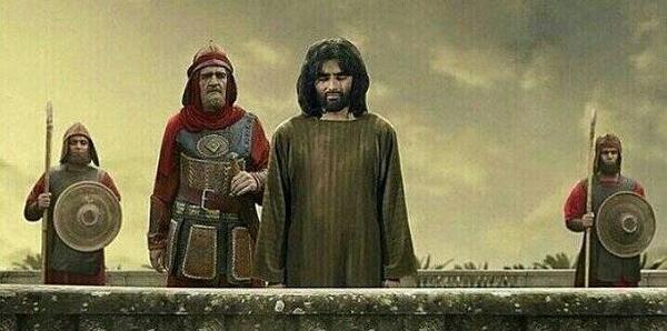 عکس امام حسین در میانه جنگ