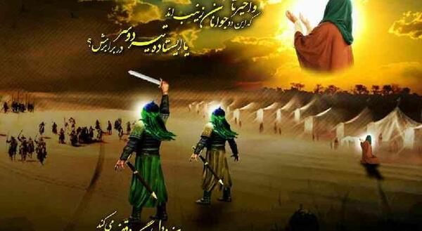 عکس امام حسین موقع جنگ