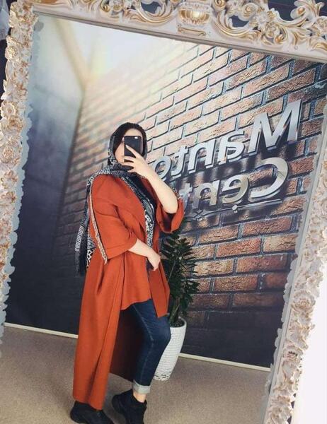 عکس مدل مانتو ابروبادی آجری