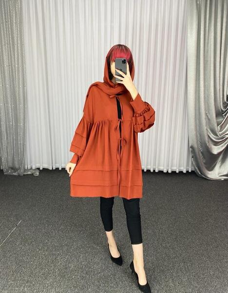 عکس مدل مانتو ابروبادی آجری