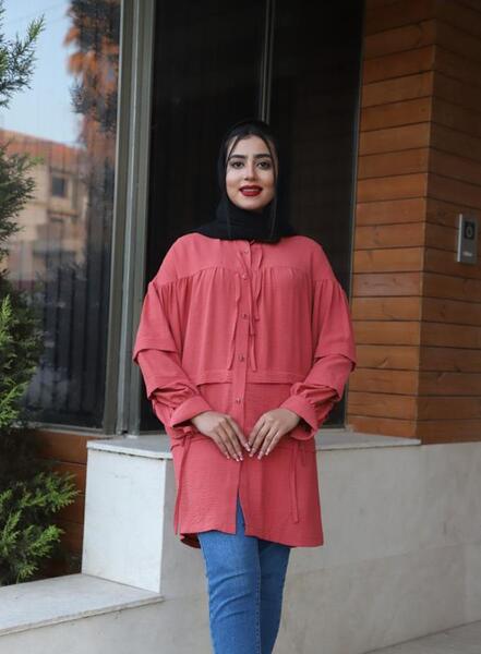 عکس مدل مانتو ابروبادی آجری
