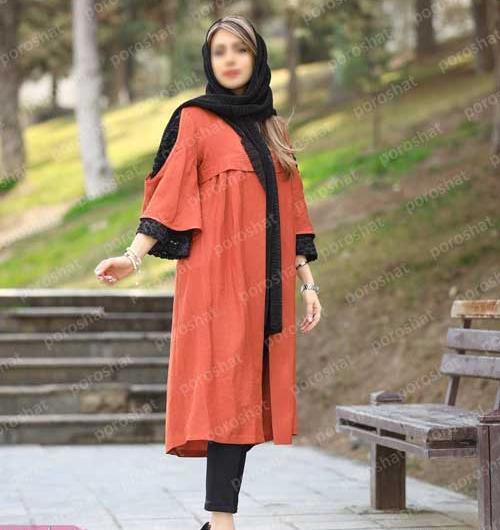 عکس مدل مانتو ابروبادی آجری