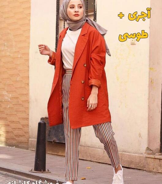 عکس مدل مانتو ابروبادی آجری