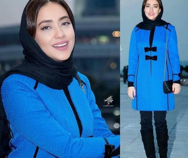 عکس مدل مانتو ابروبادی رنگ آبی