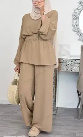 عکس مدل مانتو ابروبادی با شلوار گشاد