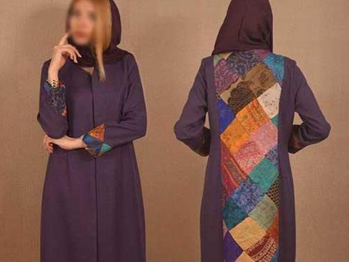 عکس مدل مانتو ابروبادی بنفش