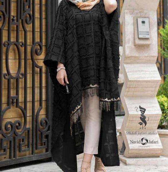 عکس مدل مانتو ابروبادی پوم دار