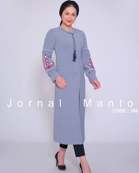 عکس مدل مانتو ابروبادی پشت دکمه دار