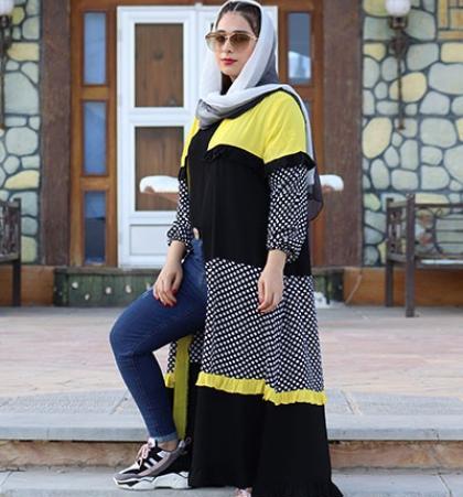 عکس مدل مانتو ابروبادی خال خالی