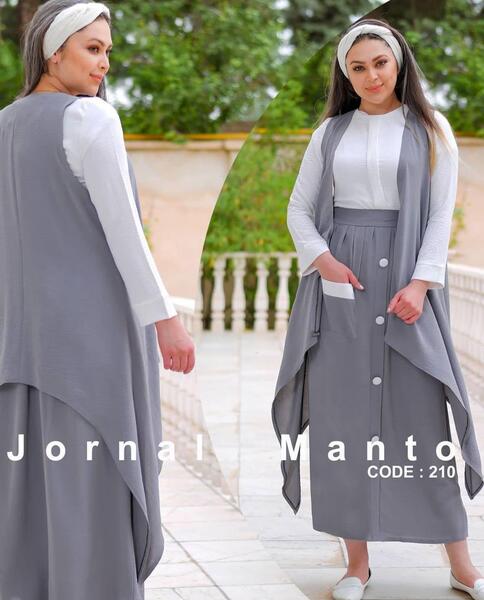 عکس مدل مانتو ابروبادی خاکستری