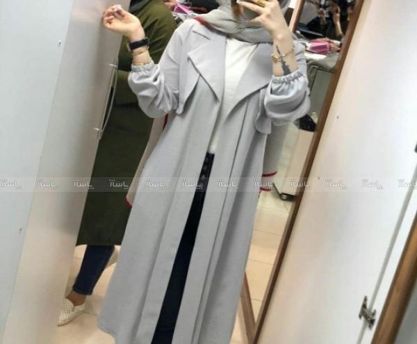 عکس مدل مانتو ابروبادی خاکستری