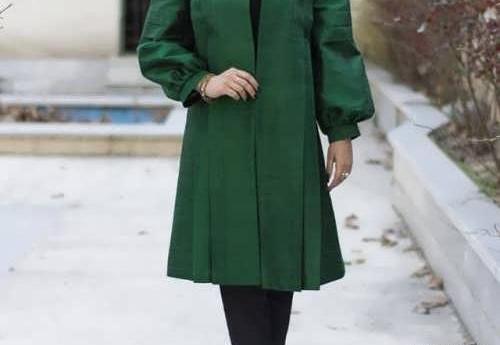 عکس مدل مانتو ابروبادی رنگ سبز