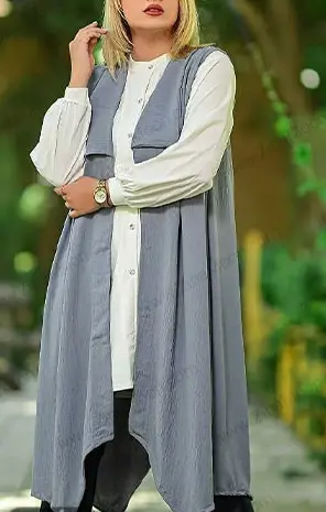 عکس مدل مانتو ابروبادی رنگ طوسی