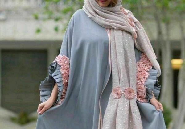 عکس مدل مانتو ابروبادی رنگ طوسی