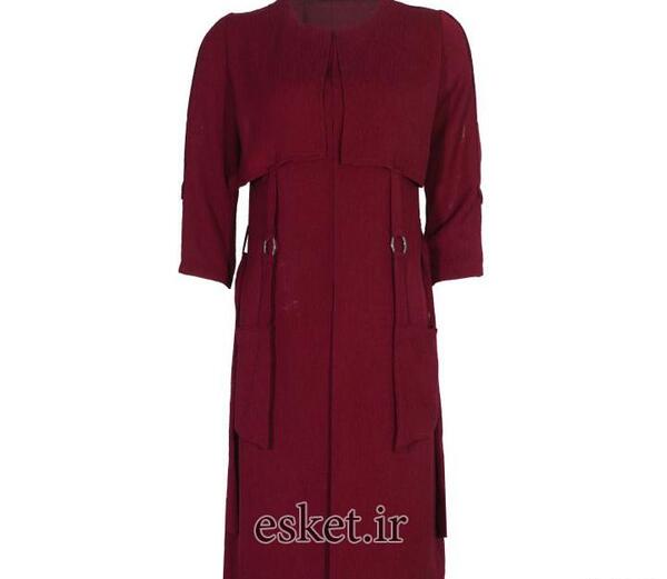 عکس مدل مانتو ابروبادی رنگ زرشکی