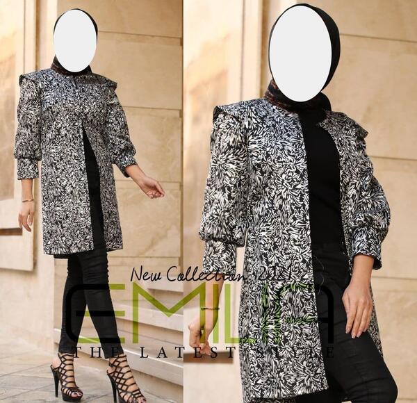 عکس مدل مانتو با پارچه ابروبادی ژاکارد
