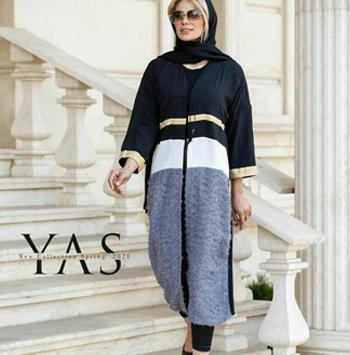 عکس مدل مانتو با پارچه ابروبادی ژاکارد