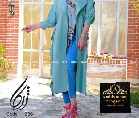 عکس مدل مانتو ابروبادی سرمه ای