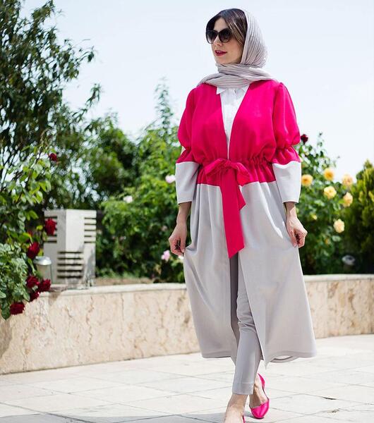 عکس مدل مانتو ابروبادی سرخابی