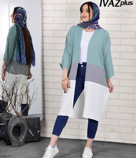 عکس مدل مانتو ابروبادی سه رنگ