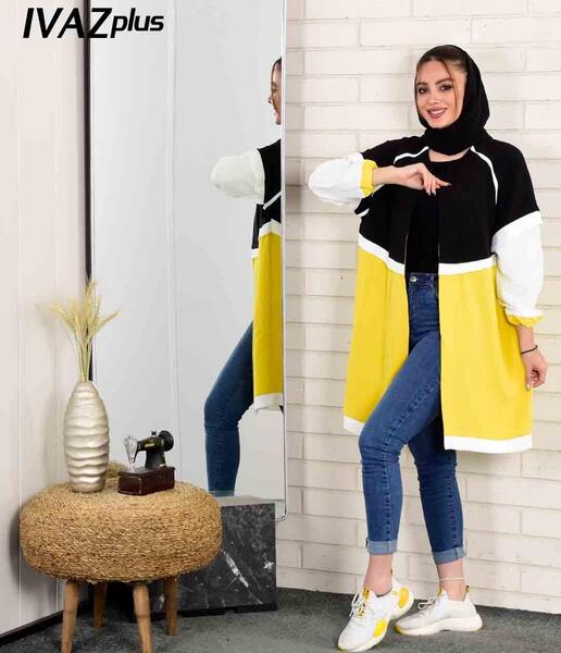 عکس مدل مانتو ابروبادی سه رنگ