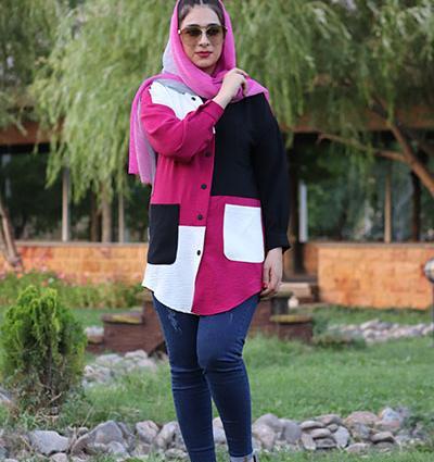 عکس مدل مانتو ابروبادی سه رنگ