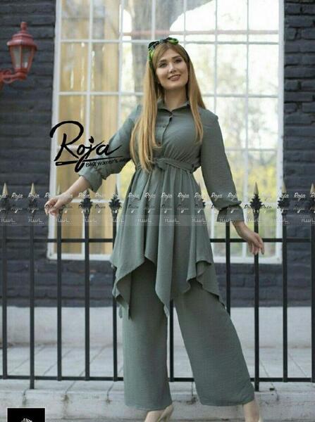 عکس مدل مانتو ابروبادی ست با شلوار