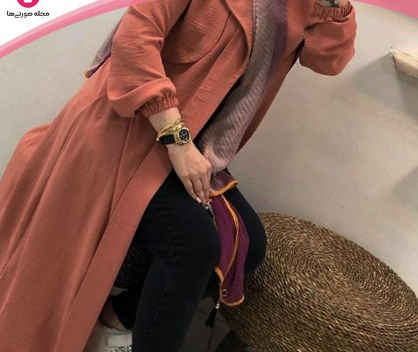 عکس مدل مانتو ابروبادی طرح دار جدید