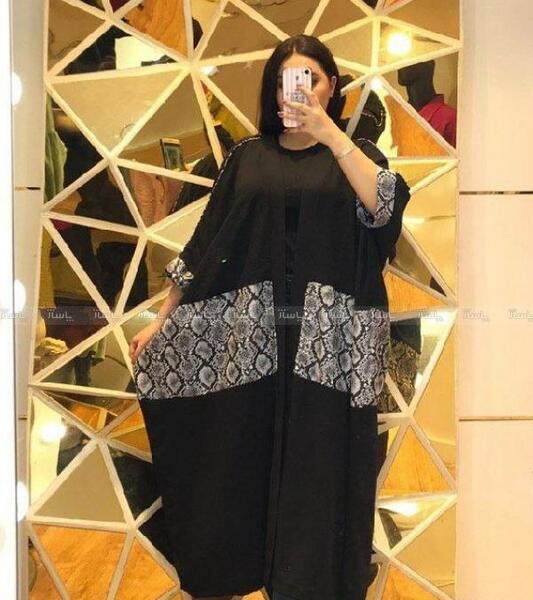 عکس مدل مانتو با پارچه ابروبادی طرح دار