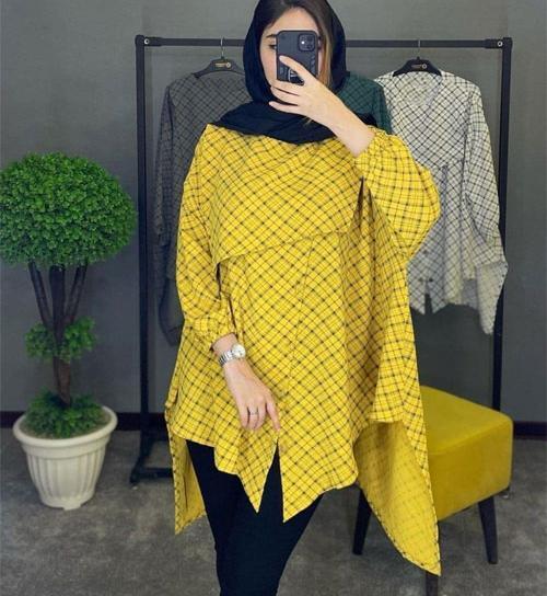 عکس مدل مانتو با پارچه ابروبادی طرح دار