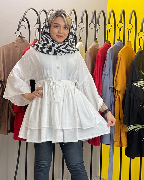عکس مدل مانتو عروسکی با پارچه ابروبادی