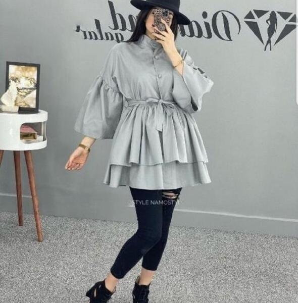 عکس مدل مانتو عروسکی با پارچه ابروبادی