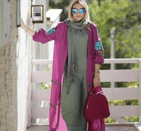 عکس مدل مانتو ابروبادی گلدار