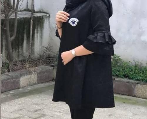 عکس مدل مانتو ابروبادی مشکی کوتاه