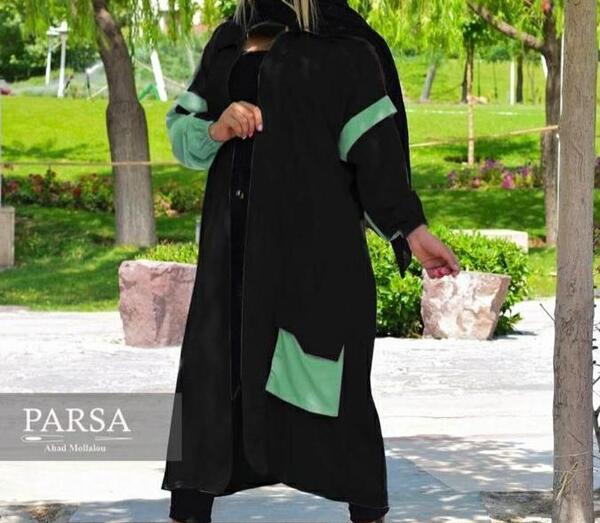 عکس مدل مانتو ابروبادی مشکی دخترانه