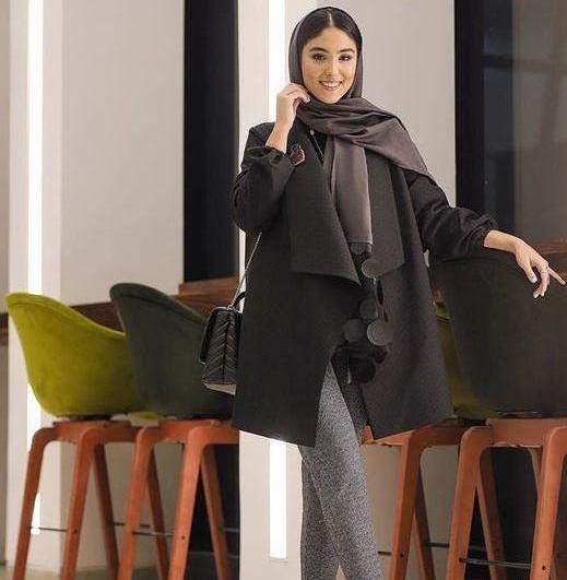 عکس مدل مانتو ابروبادی مشکی مجلسی