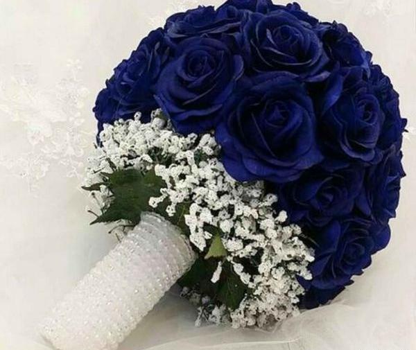 عکس دسته گل آبی عروس